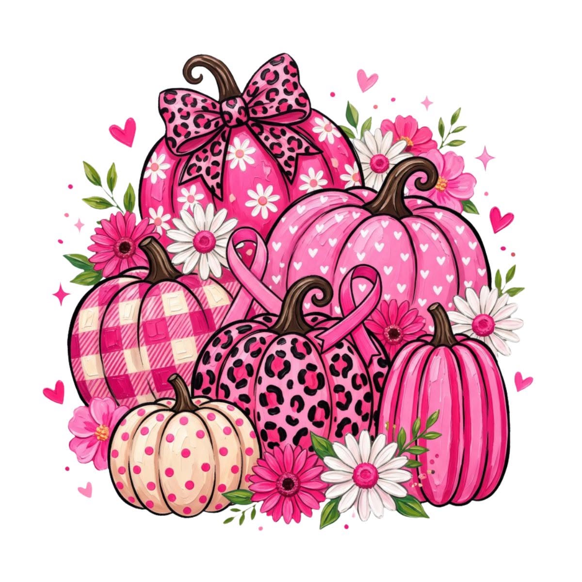 Breast Cancer Awareness Pumpkins Stud Earrings