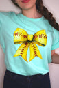 Retro Softball Bow Graphic Plus Tee