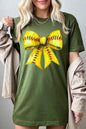 Retro Softball Bow Graphic Plus Tee