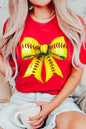 Retro Softball Bow Graphic Plus Tee