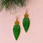 Christmas Light Earrings - Green • Dangle Earrings