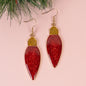 Christmas Light Earrings - Red • Dangle Earrings