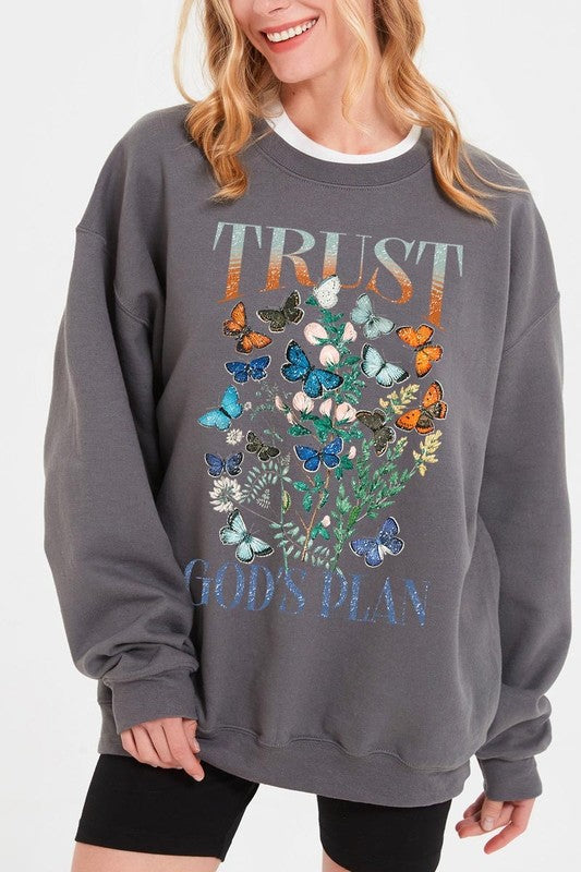 Trust God's Plan Christian Graphic Plus Sweatshirt