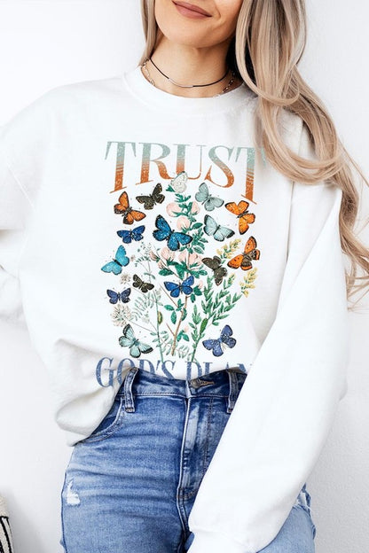 Trust God's Plan Christian Graphic Plus Sweatshirt