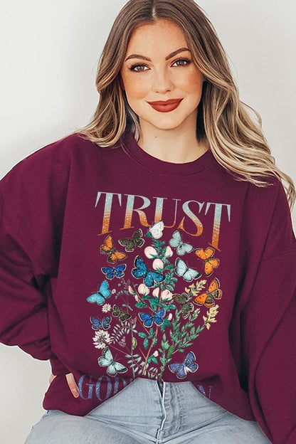 Trust God's Plan Christian Graphic Plus Sweatshirt