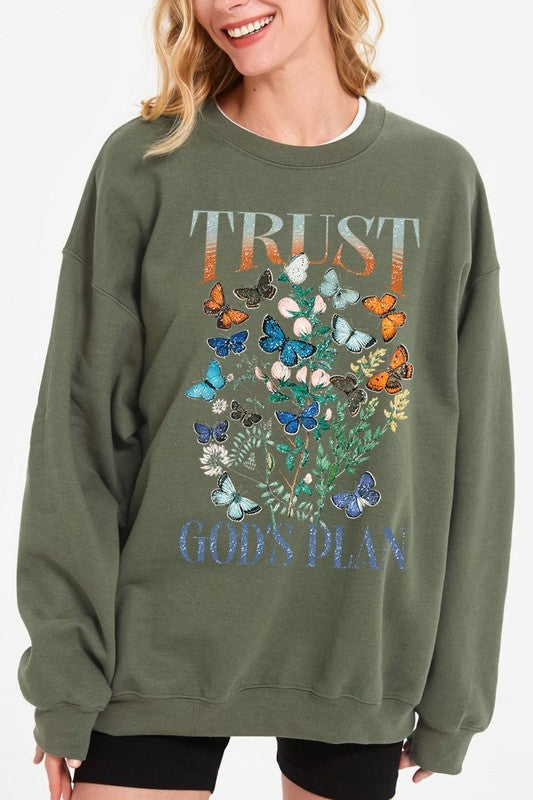 Trust God's Plan Christian Graphic Plus Sweatshirt