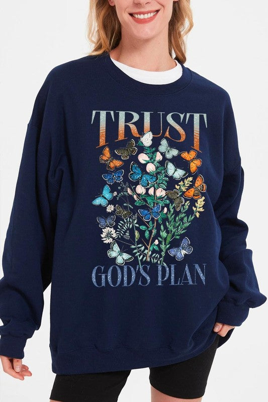 Trust God's Plan Christian Graphic Plus Sweatshirt