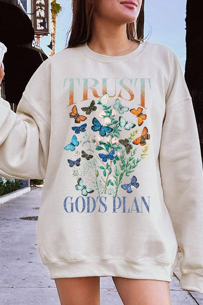 Trust God's Plan Christian Graphic Plus Sweatshirt