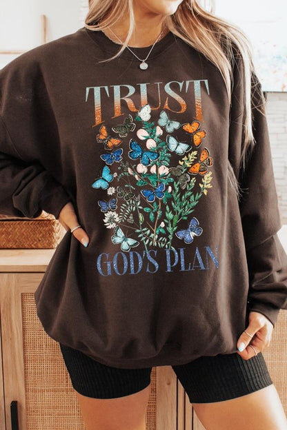 Trust God's Plan Christian Graphic Plus Sweatshirt