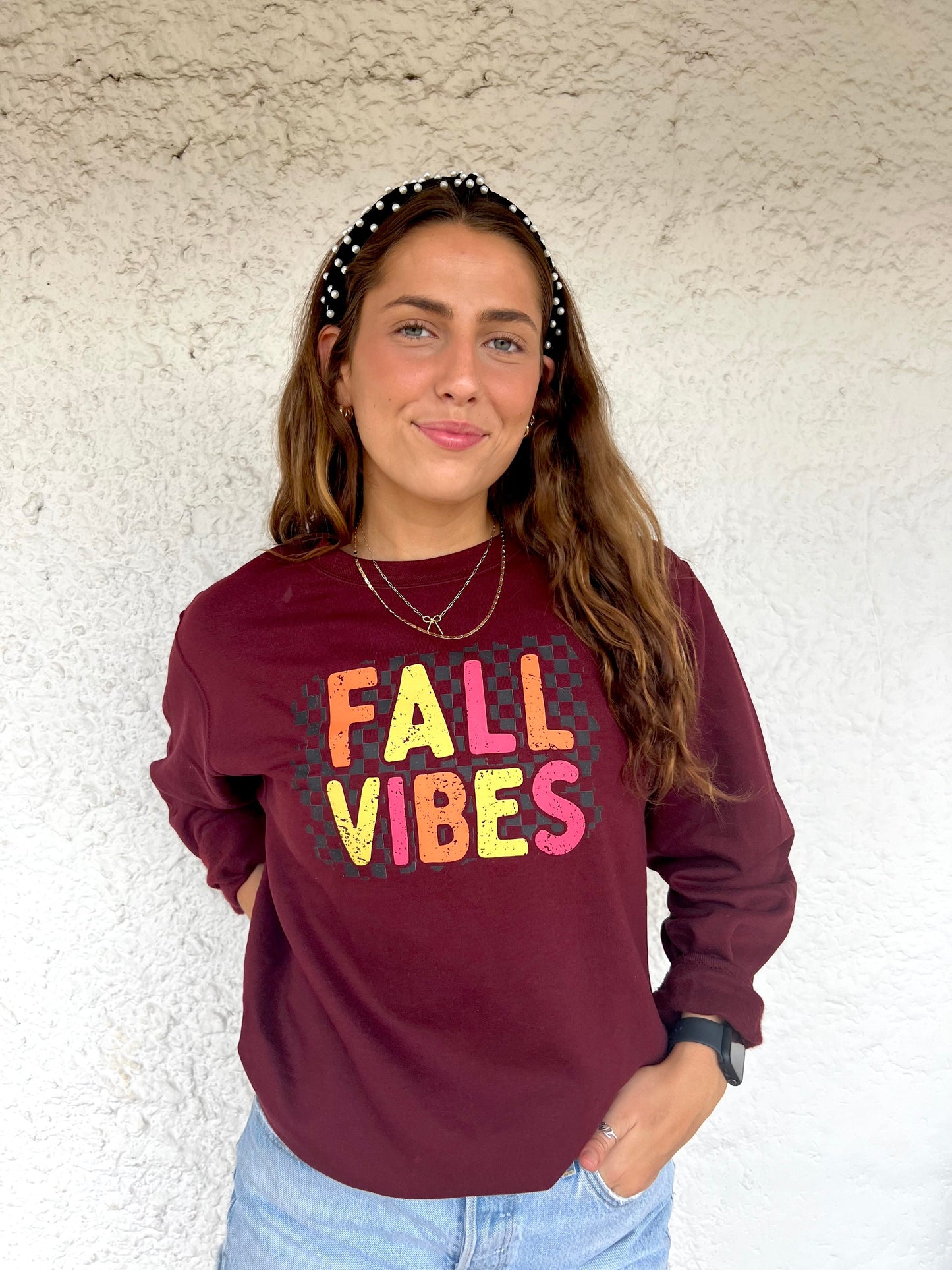 Checkered Fall Vibes Sweatshirt