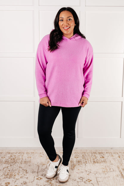 Basically My Favorite Hooded Pullover in Bright Mauve  (Ships in 3-5 Business Days)