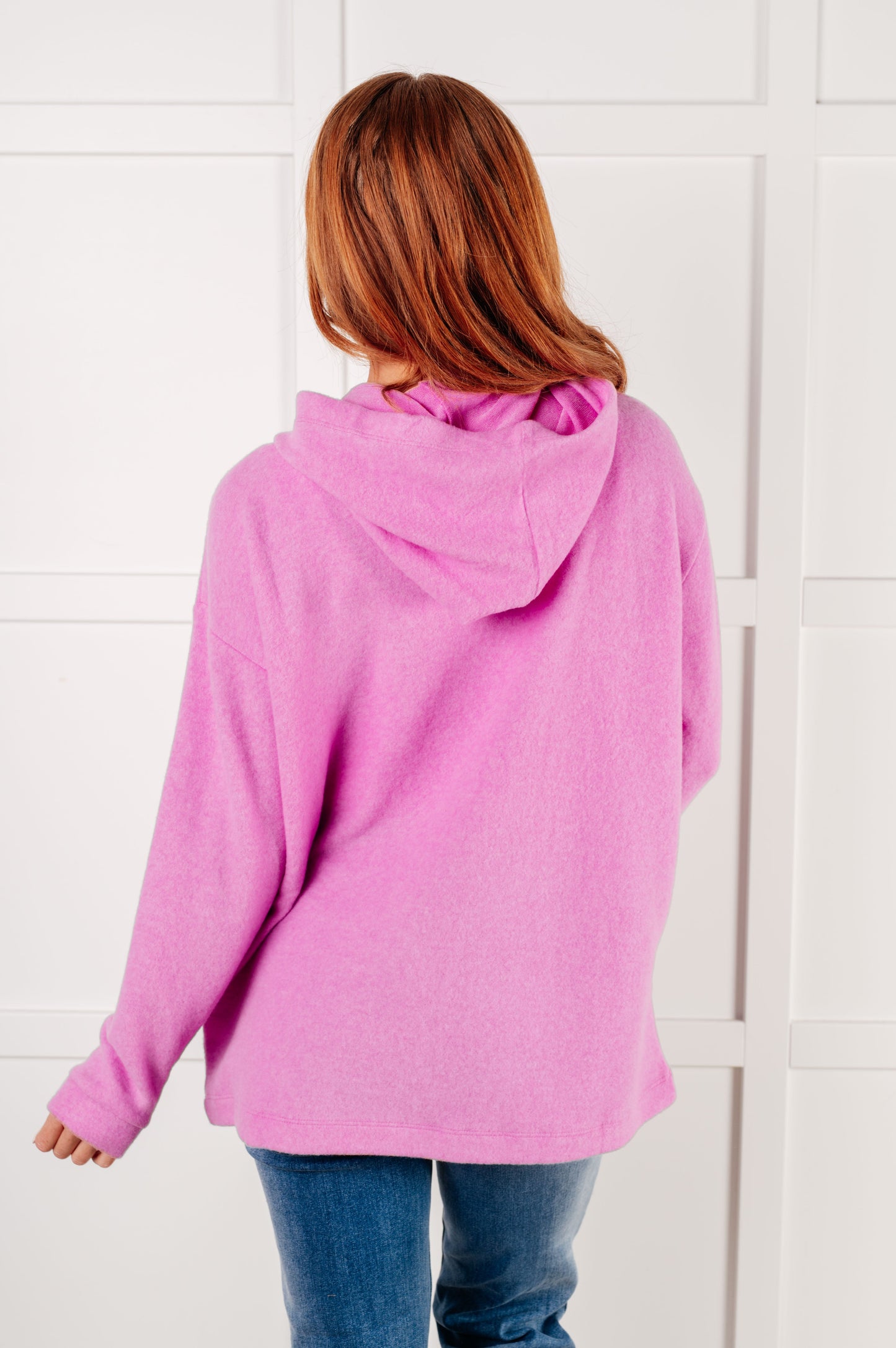 Basically My Favorite Hooded Pullover in Bright Mauve  (Ships in 3-5 Business Days)