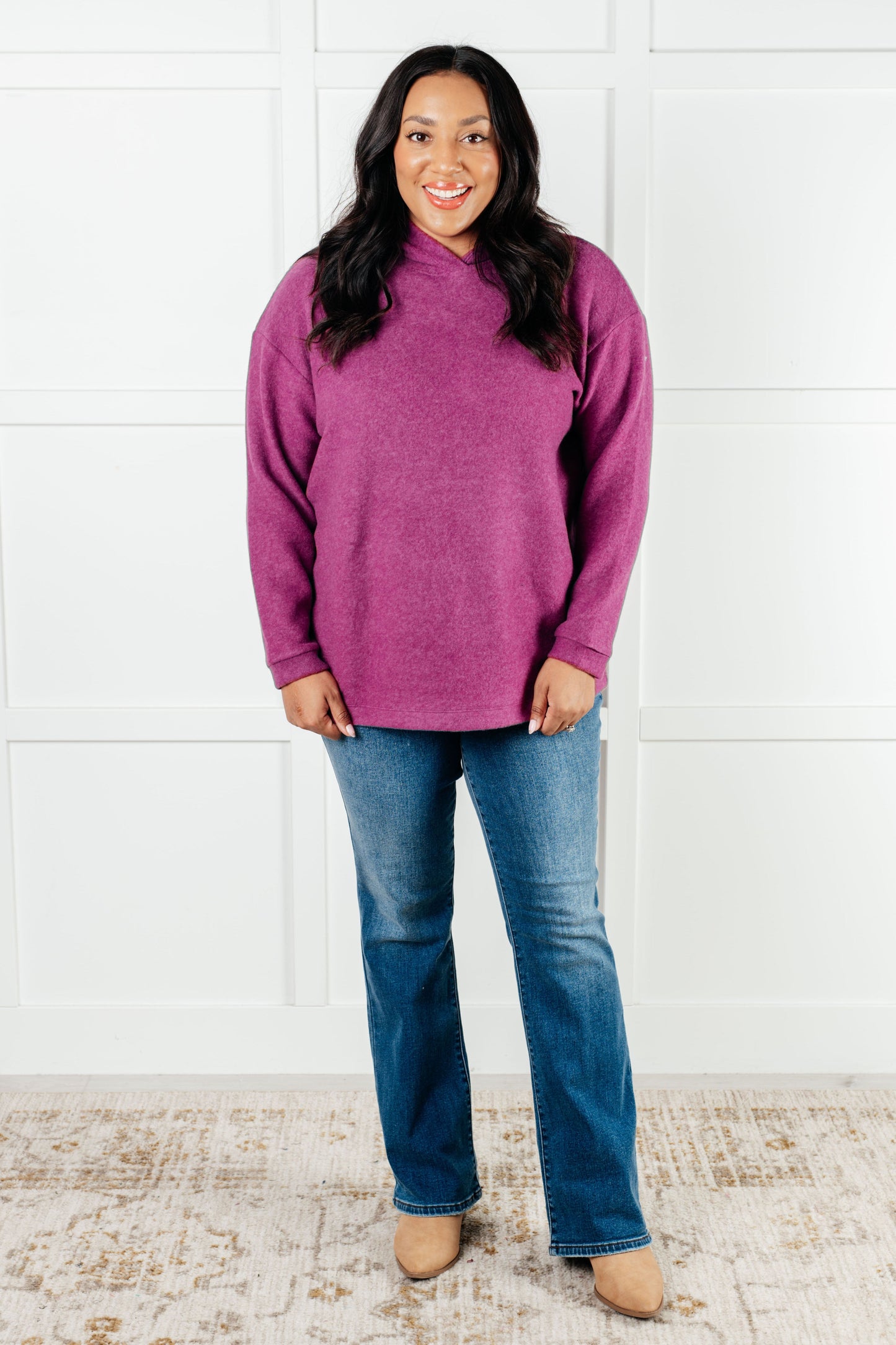 Basically My Favorite Hooded Pullover in Light Plum  (Ships in 3-5 Business Days)