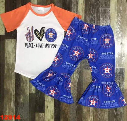 Peace Love Astros Youth Pant Set ♡ Ships in Approx 3-4 weeks {Custom Made}