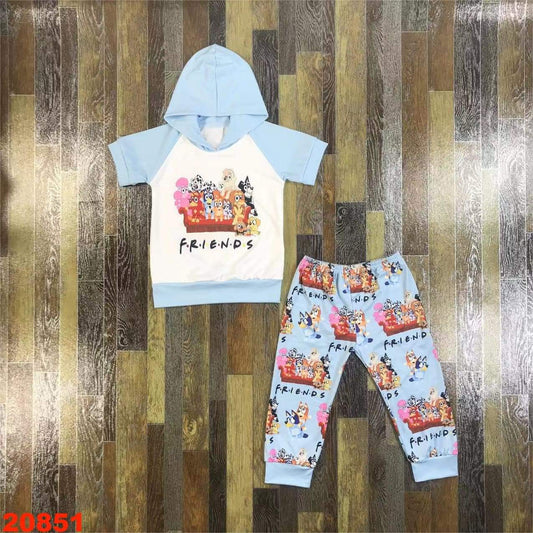 Bluey F.R.I.E.N.D.S. Hooded Pant Set ♡ Ships in Approx 3-4 weeks {Custom Made}