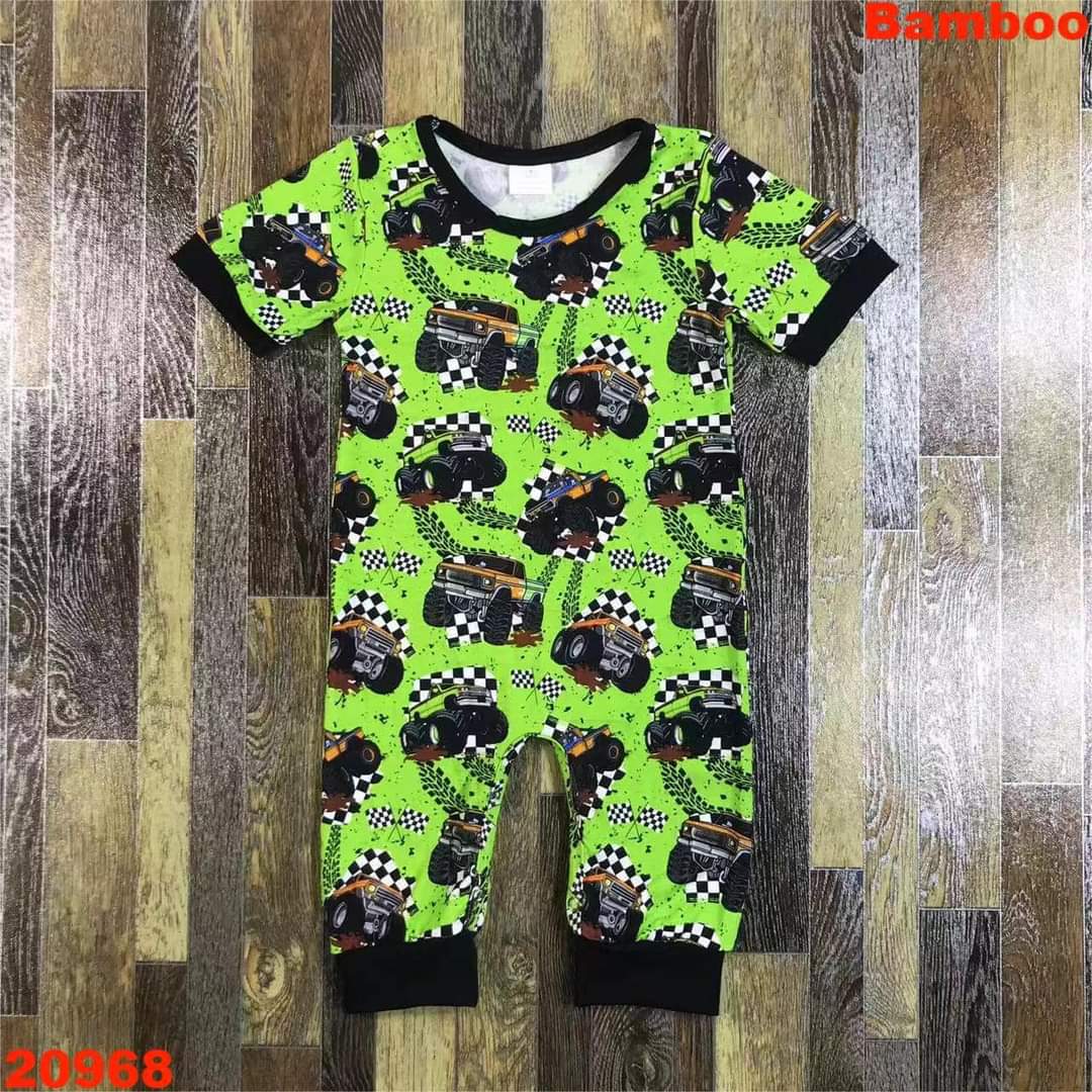 Monster Trucks Romper ♡ Ships in Approx 3-4 weeks {Custom Made}