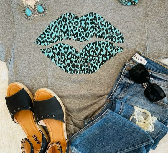 Turquoise Leopard Lips