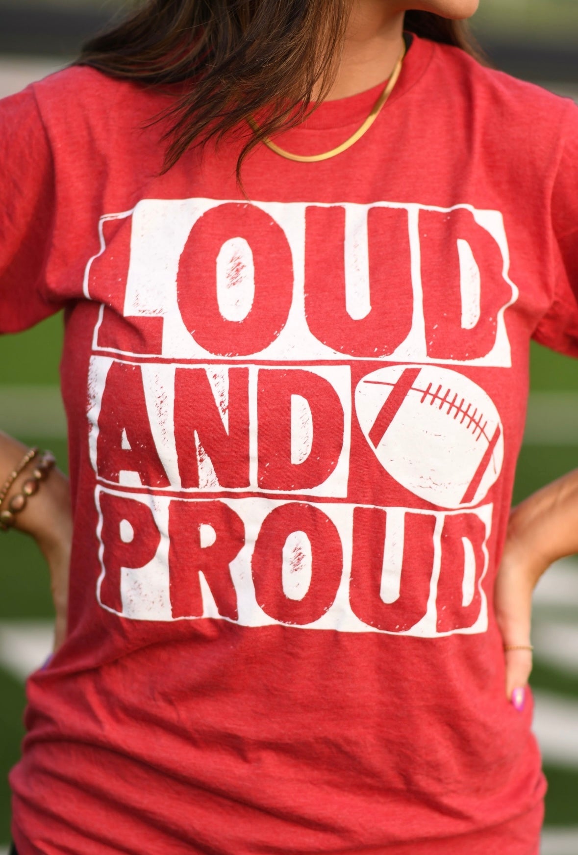 Loud and Proud Football Red Tee