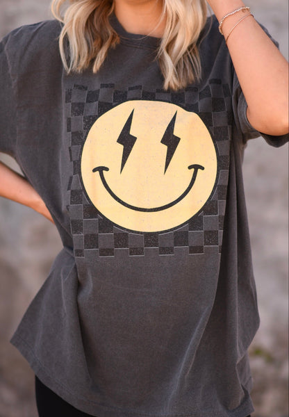 Vintage Checkered Smiley Tee