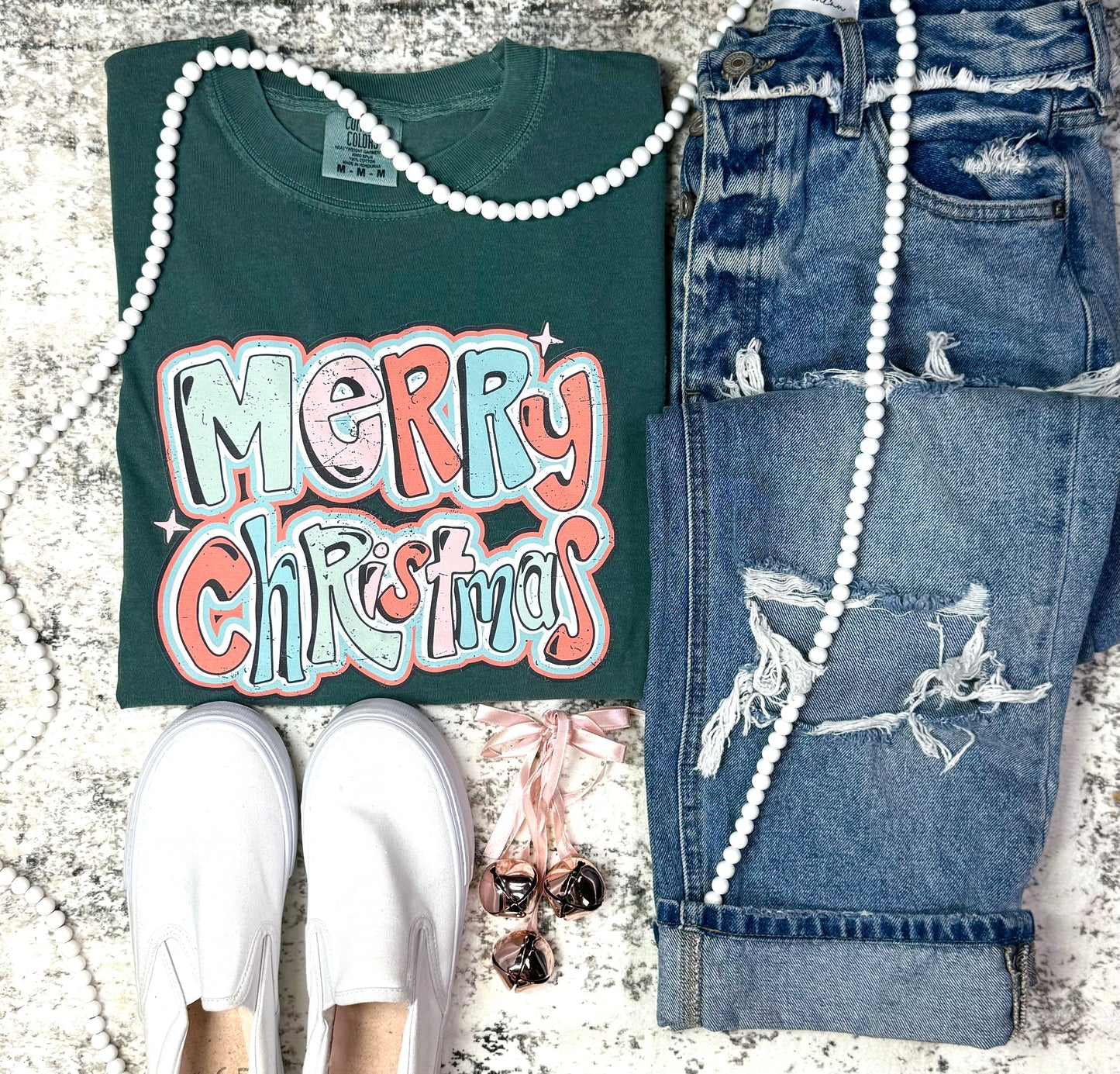 Retro Merry Christmas Short/Long Tee