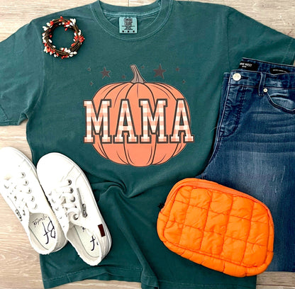 Pumpkin Mama Checkered Tee