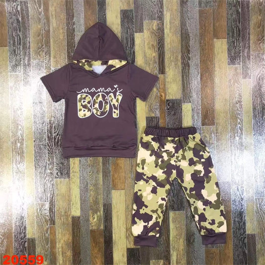 Mama's Boy Camouflage Hooded Youth Pant Set ♡ Ships in Approx 3-4 weeks {Custom Made}