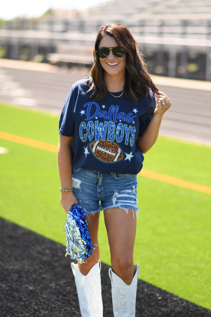 D Cowboys Faux Sequin Tee