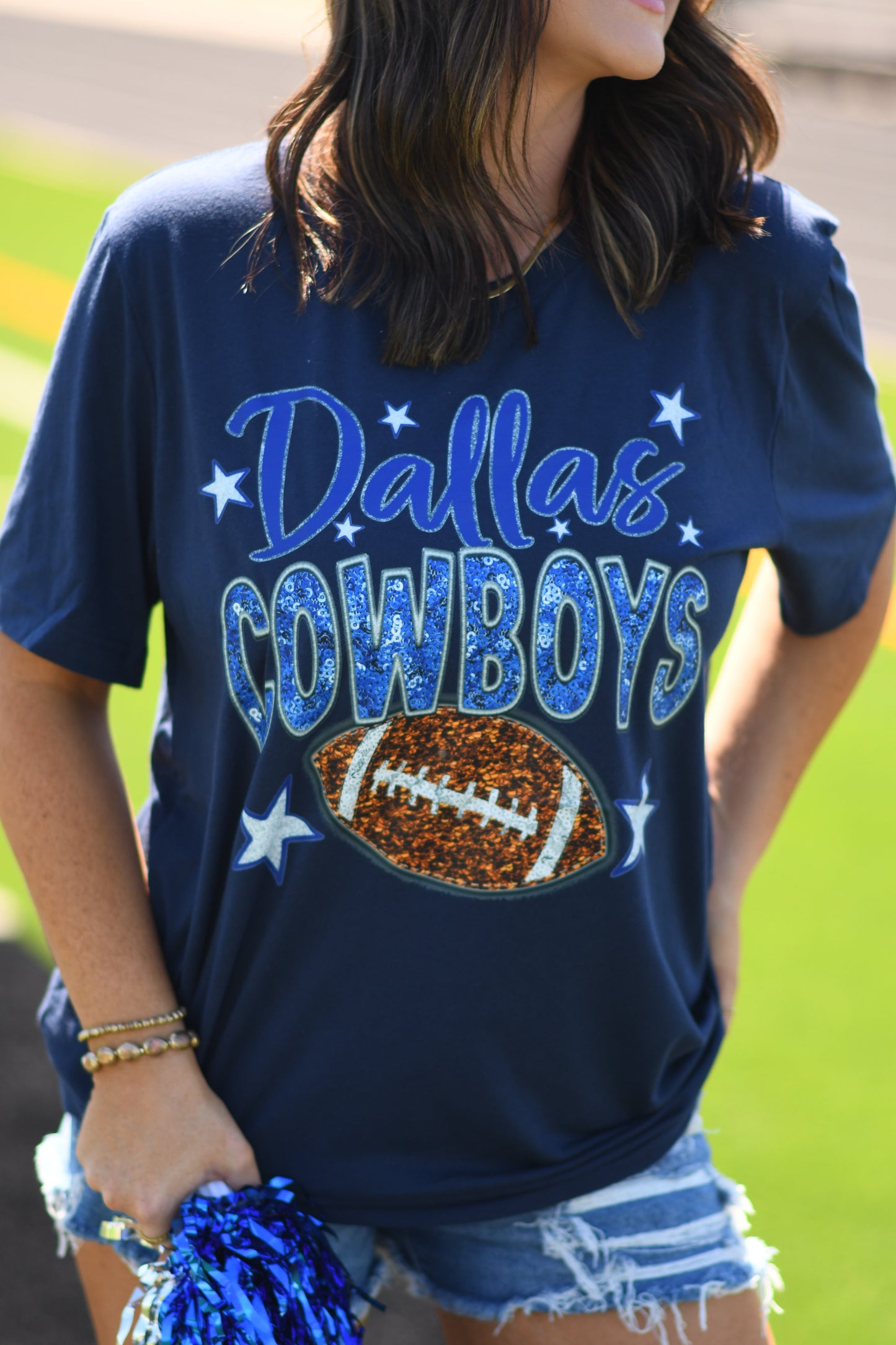 D Cowboys Faux Sequin Tee