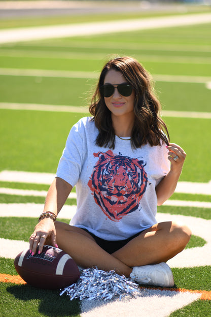 Orange and Navy Tiger Tee