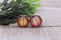 Basketball - Shaded || 12mm Glass Stud Earrings || Hypoallergenic