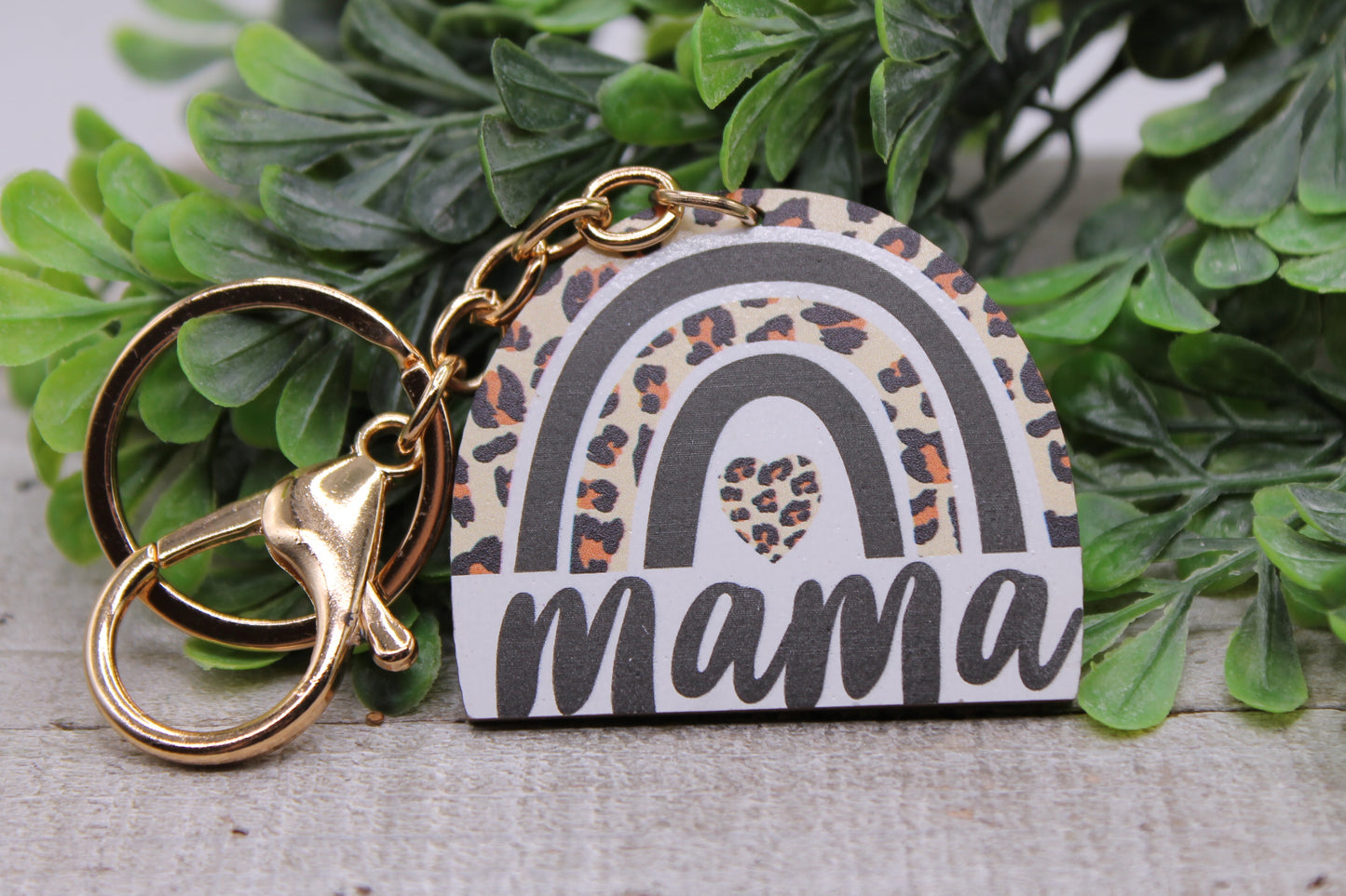 Mama Leopard Rainbow • Keychain