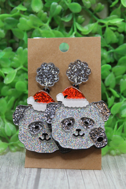 Santa Hat Koala Bear Dangle Earrings