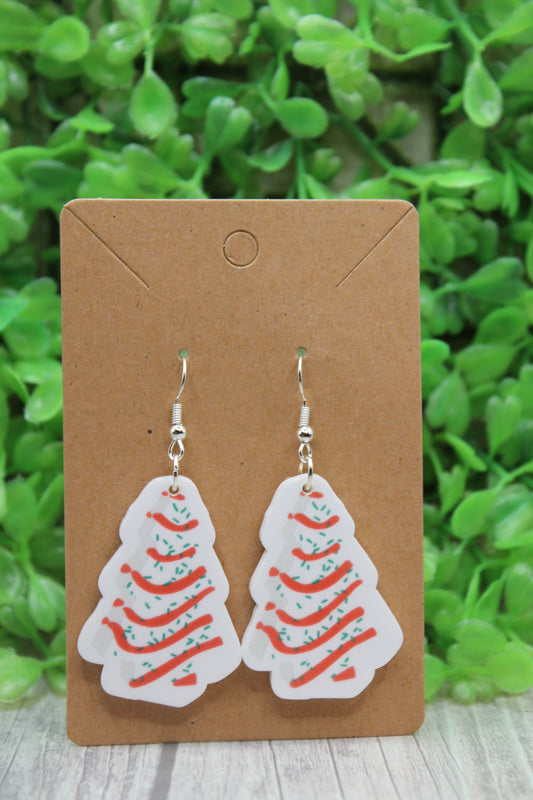 Snack Cake Christmas Tree Dangle Earrings