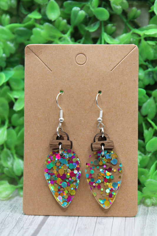 Confetti Christmas Lights Dangle Earrings