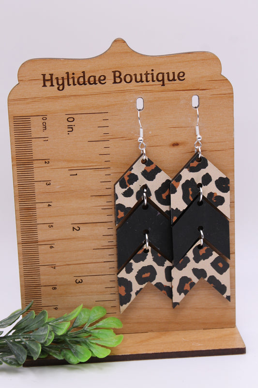 Leopard & Black Arrows || Dangle Earrings