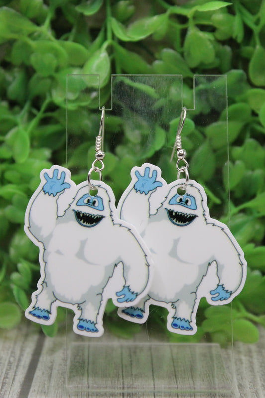 Abominable Snowman Dangle Earrings
