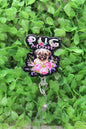 Pug Mom Floral Badge/ID Holder Reel