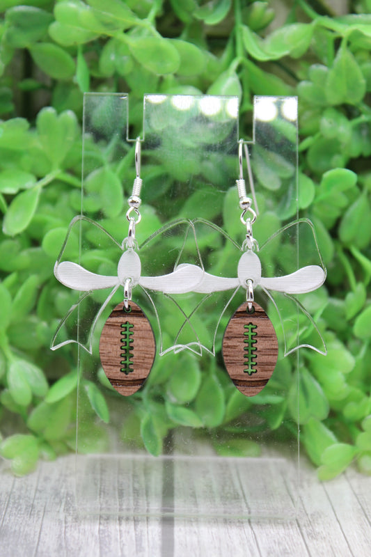 Football & Bow Dangle Earrings