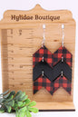 Red Plaid Arrow • Dangle Earrings