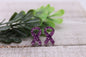 Purple Glitter Awareness Ribbon || Stud Earrings || Hypoallergenic