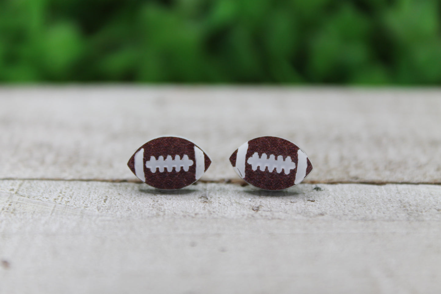 Textured Football Stud Earrings