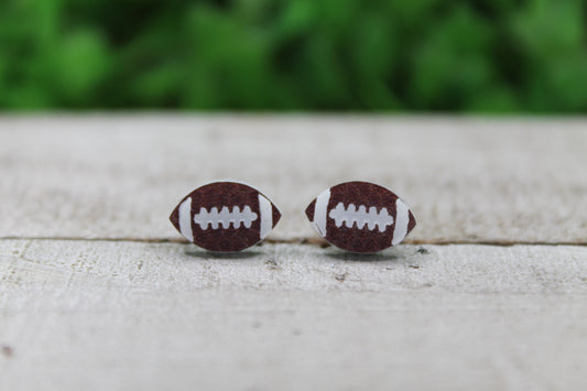 Textured Football Stud Earrings