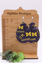 Michigan Wolverines || Faux Leather Teardrop Dangle Earrings || Single-Sided