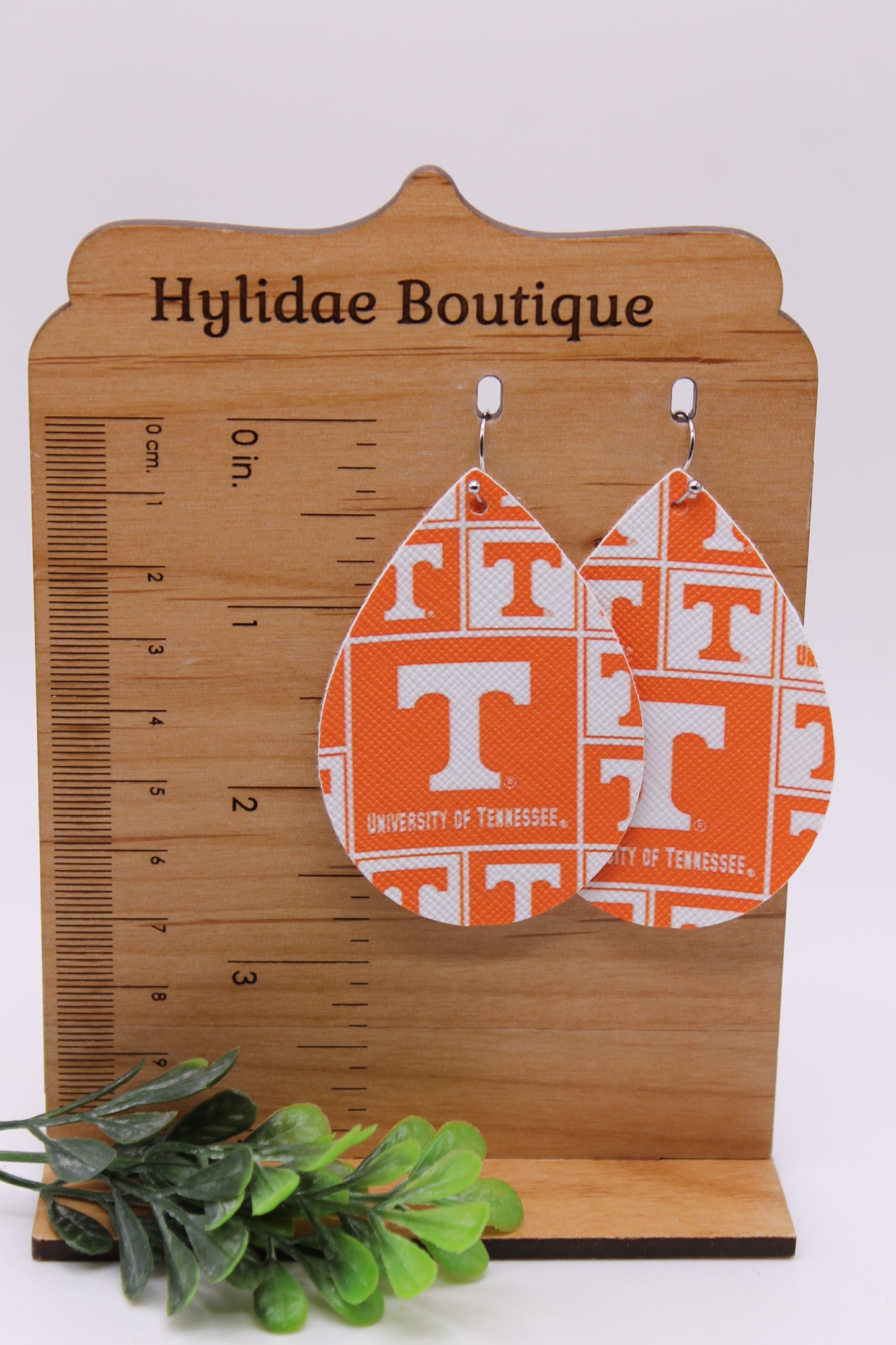 Tennessee Vols || Faux Leather Teardrop Dangle Earrings || Single-Sided