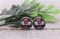 QU Sooners Football || 12mm Glass Stud Earrings || Hypoallergenic