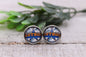 Houston Astros Baseball || 12mm Glass Stud Earrings || Hypoallergenic