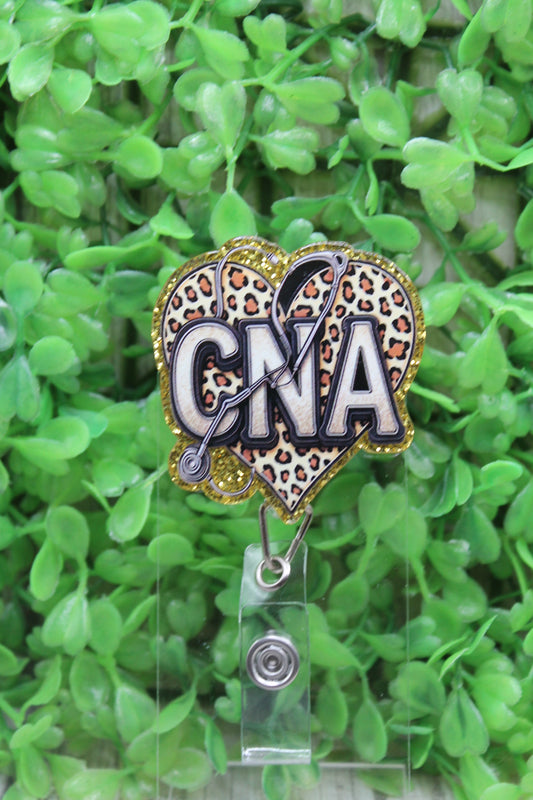 CNA Leopard Heart Badge/ID Holder Reel