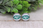 Jets Football || 12mm Glass Stud Earrings || Hypoallergenic