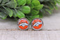 Football 12mm Glass Sud Earrings Denver || Hypoallergenic