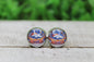 Denver Broncos Football City Glass Stud Earrings